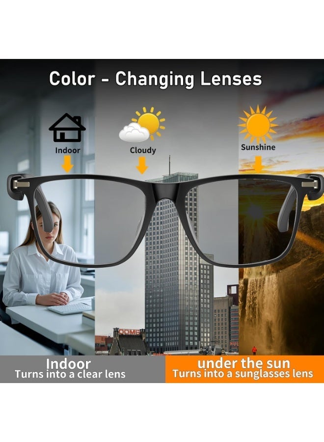 توب كور نظارات ذكية للترجمة بالذكاء الاصطناعي مع دردشة GPT وبلوتوث للرجال والنساء، تدعم 140 لغة، وعدسات متغيرة الألوان، وسماعات رأس شفافة مع مكبر صوت، ونظارات شمسية، مناسبة للسفر والاجتماعات والتجارة والأعمال. - Image 3
