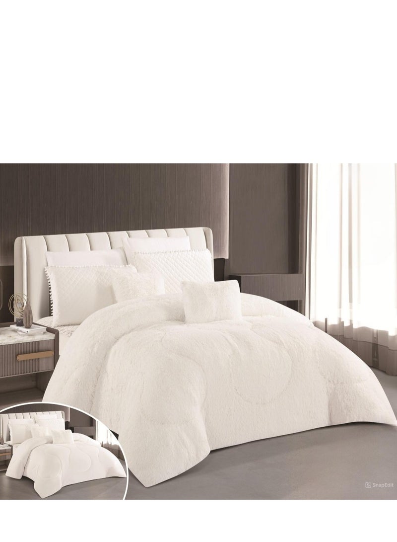 مفرش سرير نفرين من الفرو الفخم ليمنحك الدفىء باليالي الباردة مقاس 230*250سم - Image 1