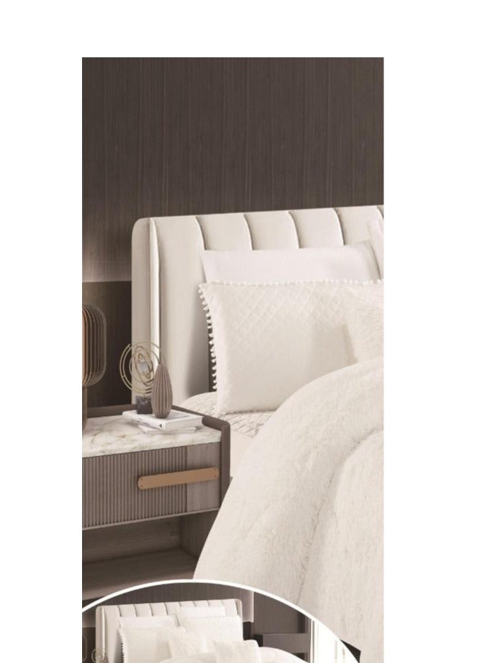 مفرش سرير نفرين من الفرو الفخم ليمنحك الدفىء باليالي الباردة مقاس 230*250سم - Image 2