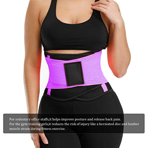 VENUZOR Waist Trainer Belt for Women - Waist Cincher Trimmer - Slimming Body Shaper Belt - Sport Girdle Belt (UP Graded)(Purple,M) - Image 3