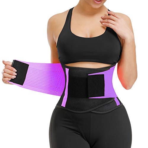 VENUZOR Waist Trainer Belt for Women - Waist Cincher Trimmer - Slimming Body Shaper Belt - Sport Girdle Belt (UP Graded)(Purple,M) - Image 1