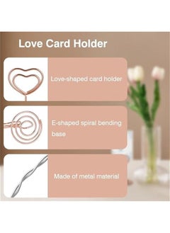 Generic 20pcs Mini Place Card Holders, Heart Place Table Number Holders, Table Card Holders for Photos, Food Signs, Memo Notes, Weddings, Restaurants, Birthdays (Rose Gold)  - Image 3