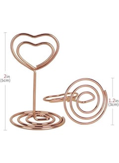 Generic 20pcs Mini Place Card Holders, Heart Place Table Number Holders, Table Card Holders for Photos, Food Signs, Memo Notes, Weddings, Restaurants, Birthdays (Rose Gold)  - Image 2