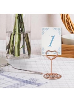 Generic 20pcs Mini Place Card Holders, Heart Place Table Number Holders, Table Card Holders for Photos, Food Signs, Memo Notes, Weddings, Restaurants, Birthdays (Rose Gold)  - Image 4