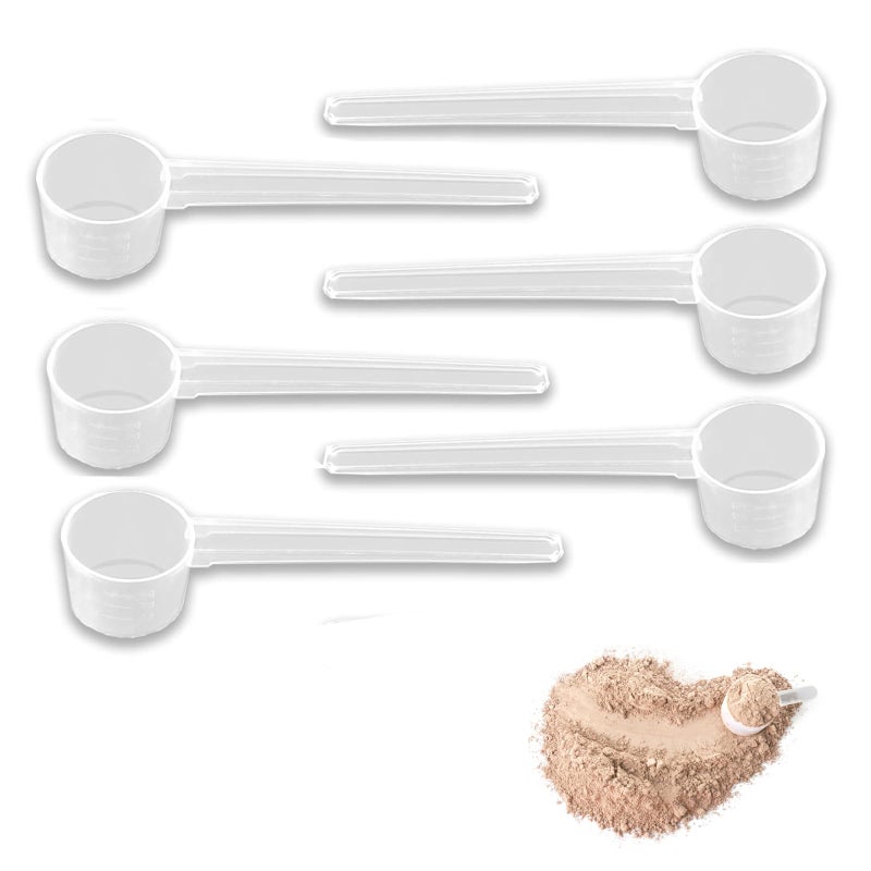 SIQIAN 6 Pcs Protein Scoop Reusable Protein Scoop 5g Scoop Dishwasher for Protein Scoop Coffee Liquids Granules Transparent Dosing Spoons