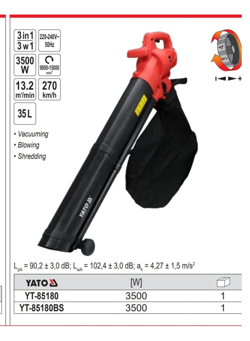 ياتو مكنسة و منفاخ اوراق الشجر  الكهربائي - Image 3