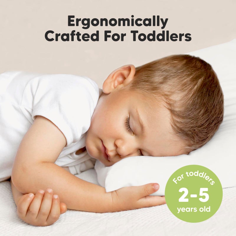 KeaBabies Toddler Pillow with Pillowcase, Jumbo 14X20 - Soft Organic Cotton Toddler Pillows for Sleeping - Machine Washable - Perfect for Travel, Toddler Bed Set (Soft White) - Image 2