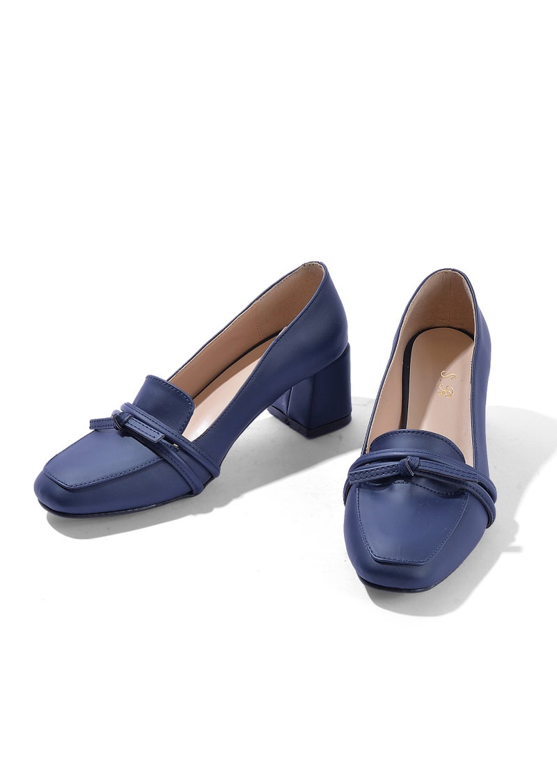 LIFESTYLISH Shoes Heels Leather Stylish GZ-4 - Dark Blue  - Image 4
