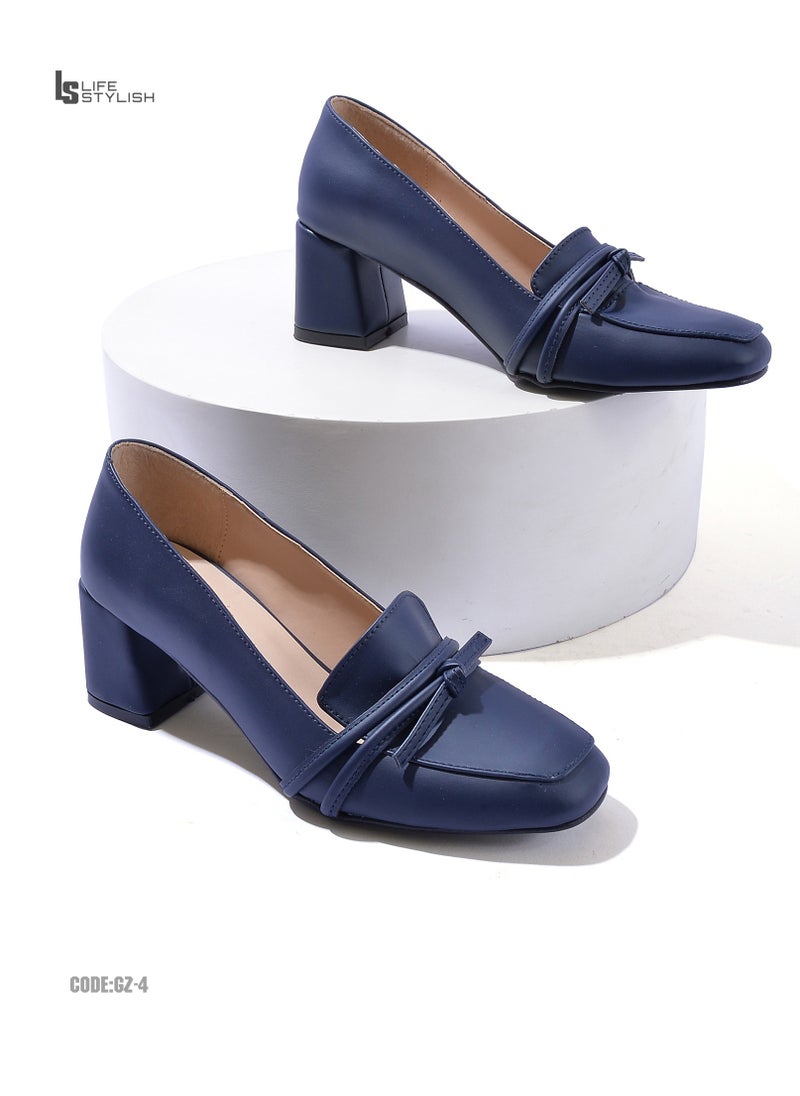 LIFESTYLISH Shoes Heels Leather Stylish GZ-4 - Dark Blue  - Image 2