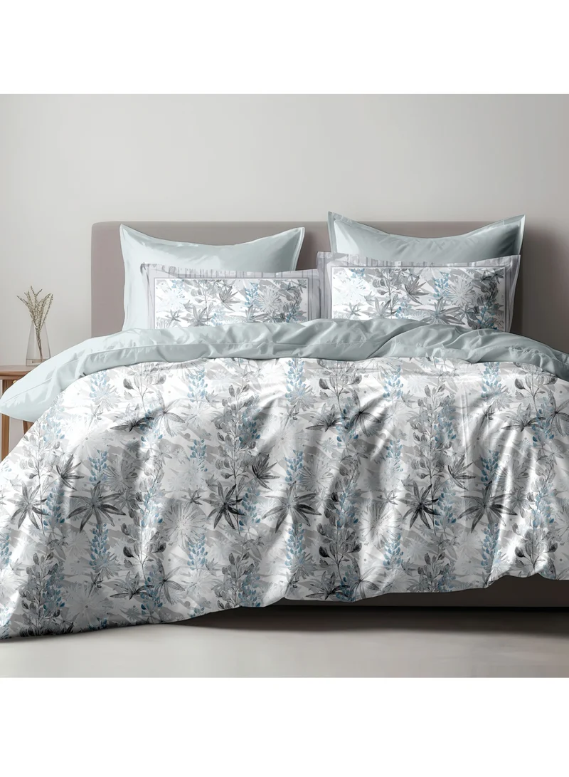 Donetella Comforter Set 6-Pcs King Size Printed Reversible Double Bed Ft 200 x 200 CM All Season Comforter With (350 GSM) Down Alternative Filling, Silver