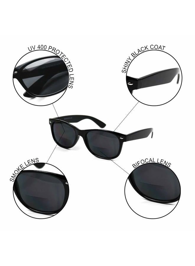 Yogo Vision Bifocal Reading Sunglasses for Men and Women-Classic, Retro Style UV400 Sun Protection Outdoors Readers Eyewear, Matte Black, Brown, Shiny Black, 55-20-137 - Image 3