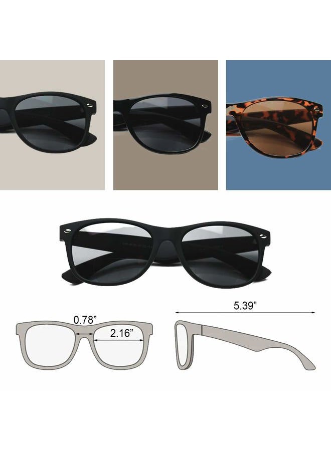 Yogo Vision Bifocal Reading Sunglasses for Men and Women-Classic, Retro Style UV400 Sun Protection Outdoors Readers Eyewear, Matte Black, Brown, Shiny Black, 55-20-137 - Image 2