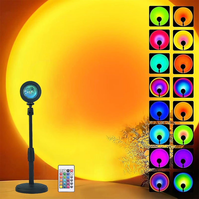 MOYAWSDGN Sunset Table Lamp Projector with Remote 16 Colors Adjustable 180 Rotation Sunlight with 4 Lighting Modes USB Charging LED Night Light for Bedroom Living Room Photo Selfie Party Photography - Image 2