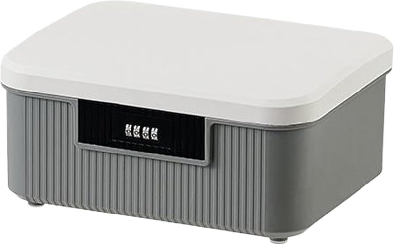 صندوق تخزين كبير سعة 9 لترات بطبقتين قابل للقفل مع رمز تركيبي للأدوية والطعام والمستندات - Image 1