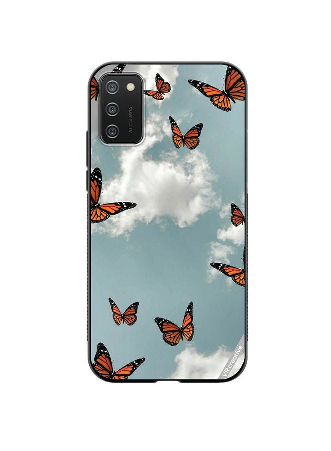 VR CREATIVE غطاء حماية واقٍ لهاتف سامسونج جالاكسي A02s بتصميم الفراشة متعدد الألوان - Image 1