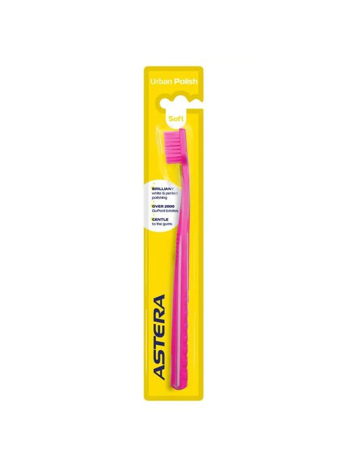 Astera Urban Polish Toothbrush – Soft Bristles | Pink - Image 1