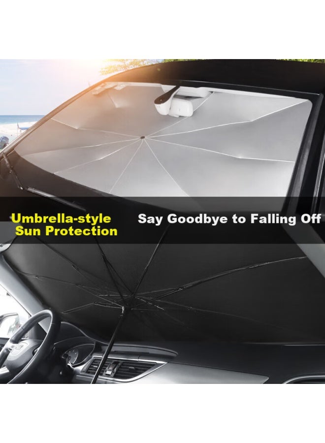 Ornaments Huashi Car Sunshade, Car Sun Umbrella, Car Sun Visor, Sunshade For Car Interior, Sun Protection, Heat Insulation, Car Sun Protection Front Windshield Cover, Large Size - Image 2