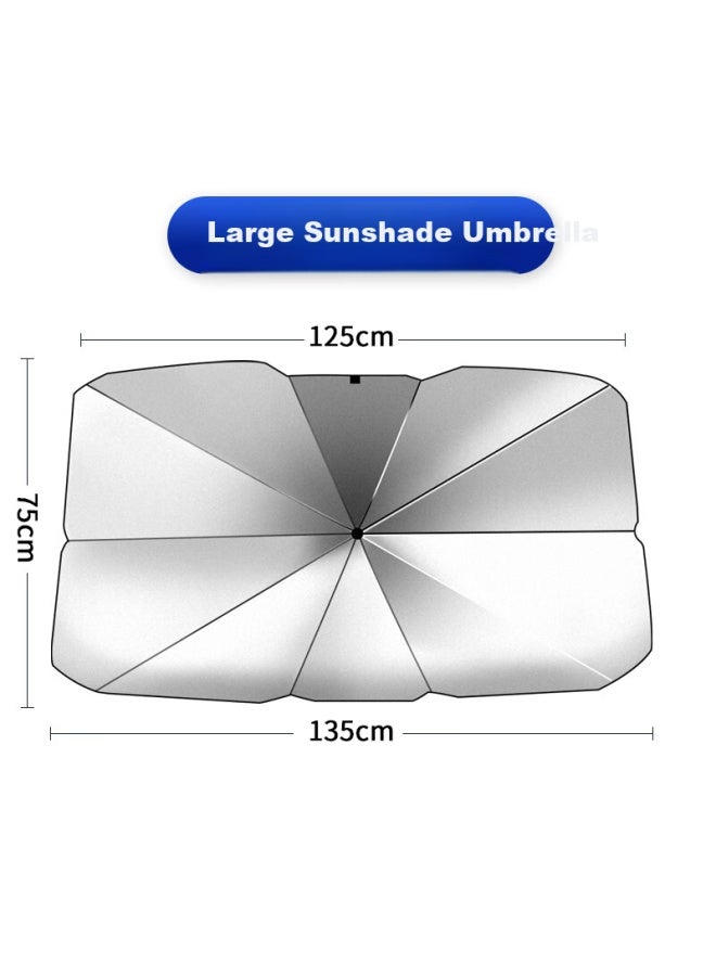 Ornaments Huashi Car Sunshade, Car Sun Umbrella, Car Sun Visor, Sunshade For Car Interior, Sun Protection, Heat Insulation, Car Sun Protection Front Windshield Cover, Large Size - Image 4