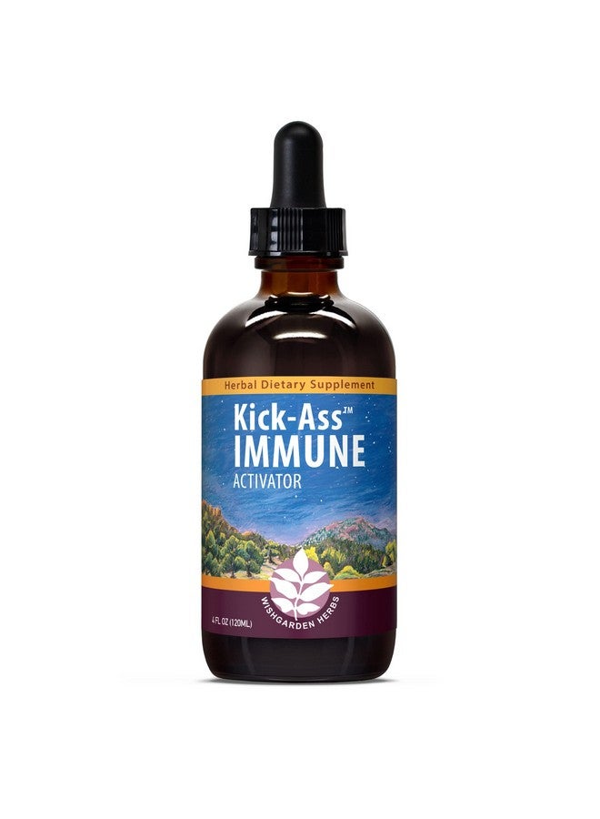 Wishgarden Herbs Kickass Immune Activator Immunity Support Supplement For Adults Herbal Immune Defense & Immune Booster With Echinacea Osha Elder Goldenseal Fast Immunity Boost Formula 4Oz - Image 1