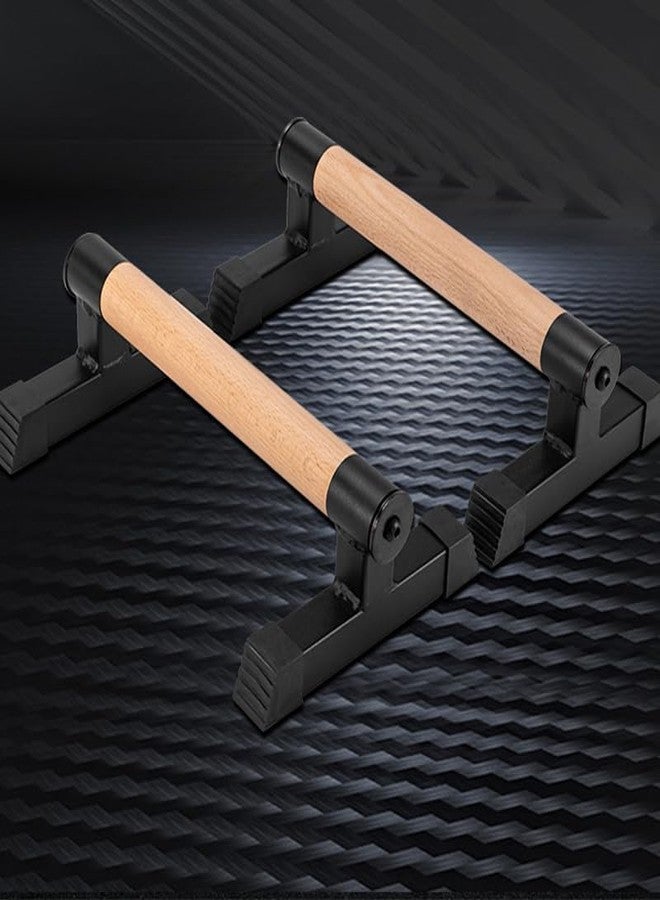Buric Wood Push up Bars Parallettes Bars Higher Quality Calisthenics Equipment Perfect, Pushup Bar and Handstand Push up Handles for Calisthenics, Fitness, Gymnastics, Aerobics Support 620 Lbs (Black 33cm) - Image 2