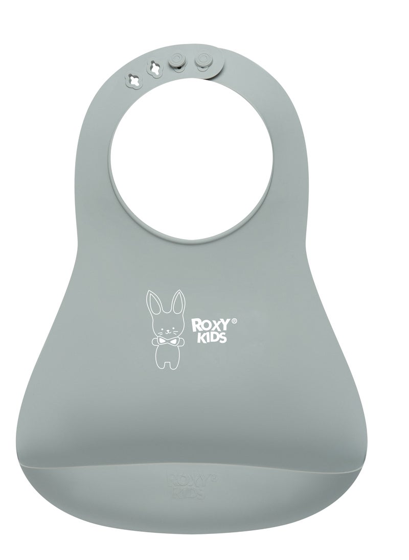 Generic Soft Bib with Crumb Catcher Pocket – BPA-Free TPE, Adjustable Neck, Dishwasher Safe, Travel-Friendly, Hypoallergenic, Mint, from 6 Months  - Image 1