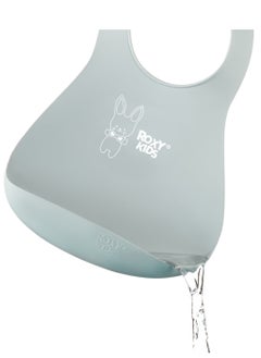 Generic Soft Bib with Crumb Catcher Pocket – BPA-Free TPE, Adjustable Neck, Dishwasher Safe, Travel-Friendly, Hypoallergenic, Mint, from 6 Months  - Image 2
