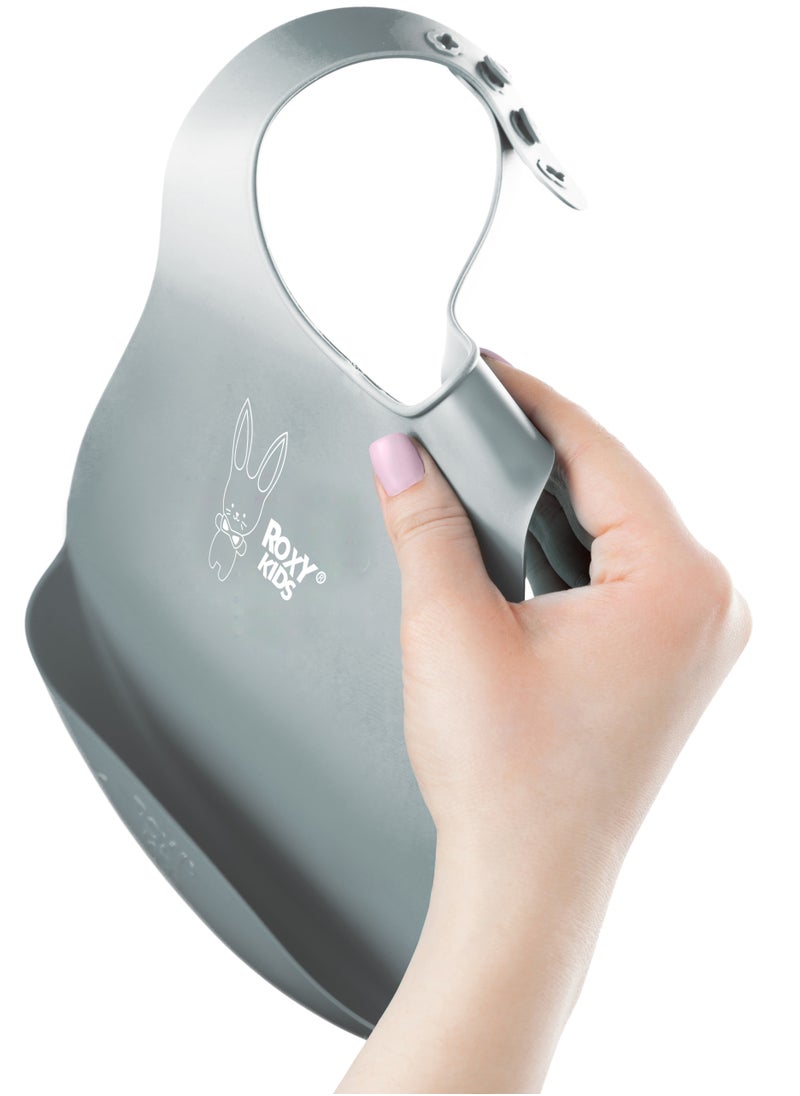 Generic Soft Bib with Crumb Catcher Pocket – BPA-Free TPE, Adjustable Neck, Dishwasher Safe, Travel-Friendly, Hypoallergenic, Mint, from 6 Months  - Image 5
