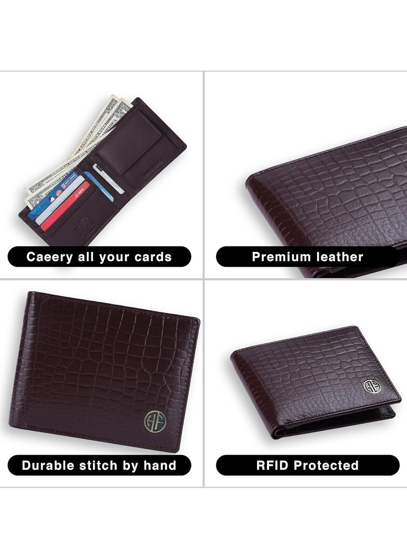 HAMMONDS FLYCATCHER - Genuine Leather Wallet for Men RFID Protected Leather Money Purse BiFold Wallet   4 Card Slots  Coin Pocket  Hidden Pockets - Image 1