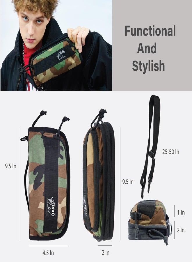 RE ROUGH ENOUGH Rough Enough RFID Passport Holder for Men Travel Family Wallet Premium Document Organizer Case with Crossbody Shoulder Strap Waterproof Camo Cordura - Image 4