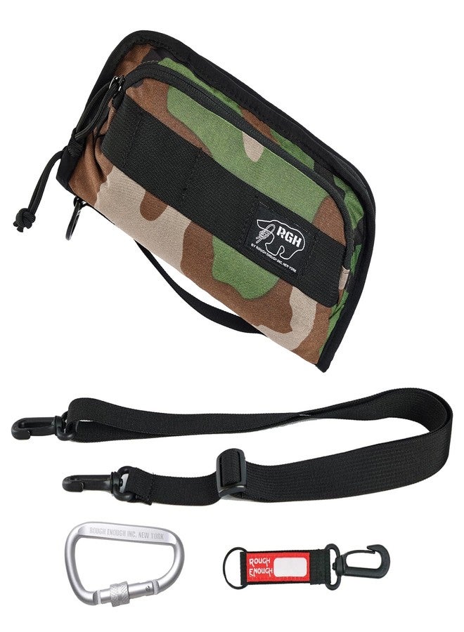 RE ROUGH ENOUGH Rough Enough RFID Passport Holder for Men Travel Family Wallet Premium Document Organizer Case with Crossbody Shoulder Strap Waterproof Camo Cordura - Image 1