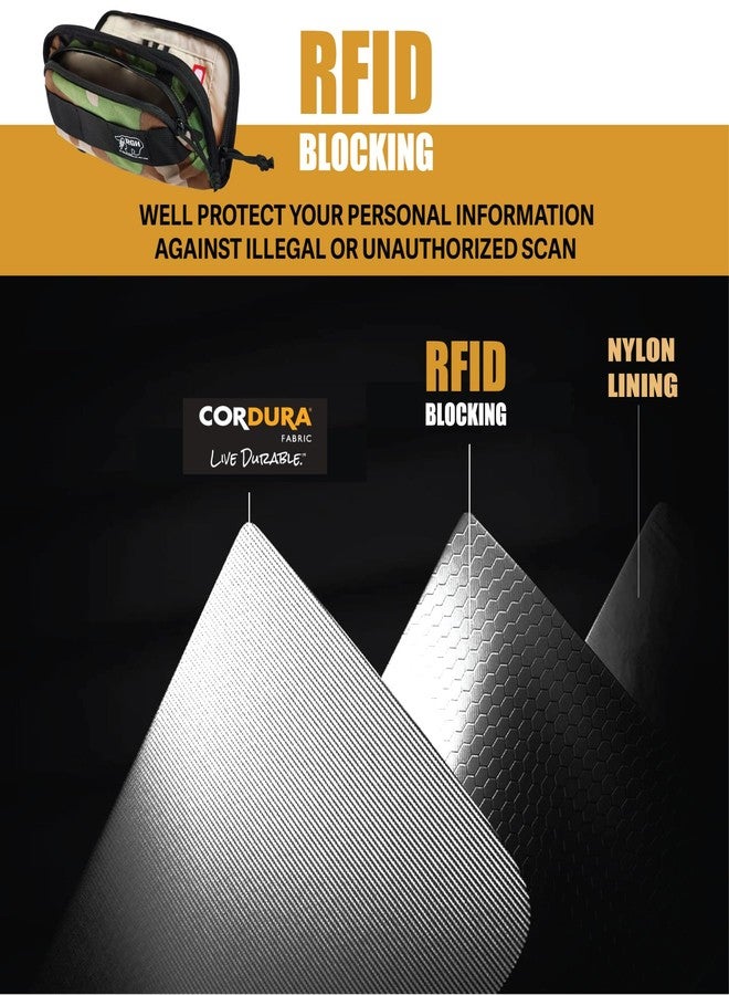 RE ROUGH ENOUGH Rough Enough RFID Passport Holder for Men Travel Family Wallet Premium Document Organizer Case with Crossbody Shoulder Strap Waterproof Camo Cordura - Image 2