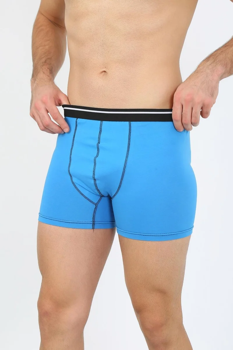 اكبينيز Men's Cotton Lycra Boxer Blue 40133