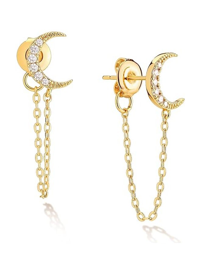 Mevecco Women Huggie Hoop Earrings Gold Ear Stud Cuff 14K Gold Filled Small Boho Beach Simple Delicate Handmade Hypoallergenic Jewelry Gift - Image 1