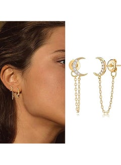 Mevecco Women Huggie Hoop Earrings Gold Ear Stud Cuff 14K Gold Filled Small Boho Beach Simple Delicate Handmade Hypoallergenic Jewelry Gift  - Image 3