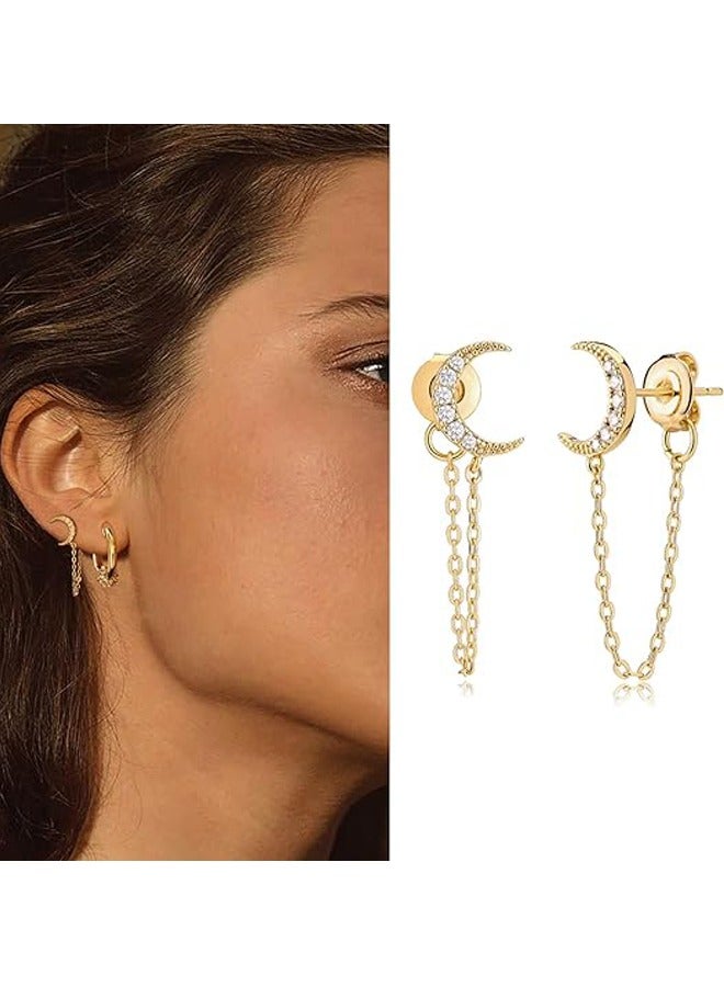 Mevecco Women Huggie Hoop Earrings Gold Ear Stud Cuff 14K Gold Filled Small Boho Beach Simple Delicate Handmade Hypoallergenic Jewelry Gift - Image 3