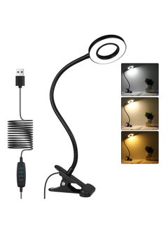 Clip On Light Reading Lights -   24 Led Usb Book Clamp Light With 3 Color Modes 10 Brightness Dimmer And Auto Off Timer Eye Protection Kids Desk Lamp 360   Flexible Gooseneck Bed Night Light