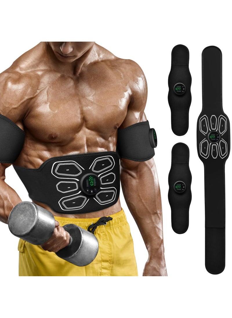 SYOSI Ab Stimulator, Abdominal Toning Trainer, Electronic Strength Training Waist Belt And Armband, Ems Fitness Strength Training Workout Equipment For Men And Women For Enhanced Core Strength  - Image 1