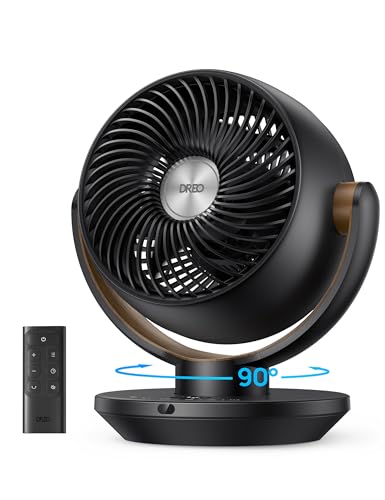 Dreo Fan for Bedroom, Desk Air Circulator Fan with Remote, 11 Inch Table Fans for Whole Room, 60ft Powerful Airflow, 120° Vertical Manual +90° Oscillating, 4 Speeds, 8H Timer, Quiet Fan, Home - Image 1