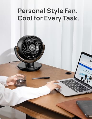 Dreo Fan for Bedroom, Desk Air Circulator Fan with Remote, 11 Inch Table Fans for Whole Room, 60ft Powerful Airflow, 120° Vertical Manual +90° Oscillating, 4 Speeds, 8H Timer, Quiet Fan, Home - Image 3