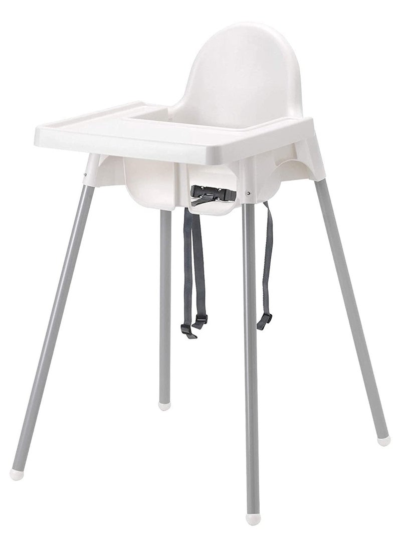 Adjustable High Chair With Dining Tray And Safety Seat Belt For Children - Image 1