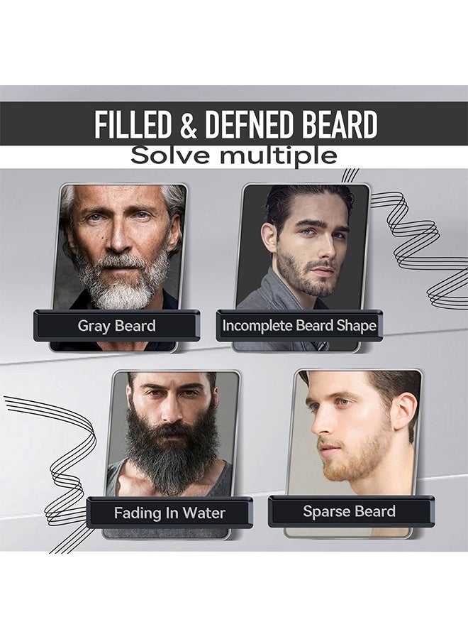 Immetee Beard Pencil Filler For Men, Beard Pencil Kit Beard Filler Pen 2ml, Natural Beard Styling Pencil, Waterproof And Sweat-Proof, Long-Lasting Coverage, Suitable For Creating Natural Beards, Mustaches And Eyebrows (Dark Brown) - Image 1