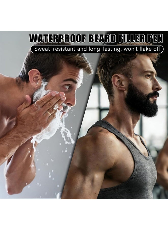 Immetee Beard Pencil Filler For Men, Beard Pencil Kit Beard Filler Pen 2ml, Natural Beard Styling Pencil, Waterproof And Sweat-Proof, Long-Lasting Coverage, Suitable For Creating Natural Beards, Mustaches And Eyebrows (Dark Brown) - Image 4