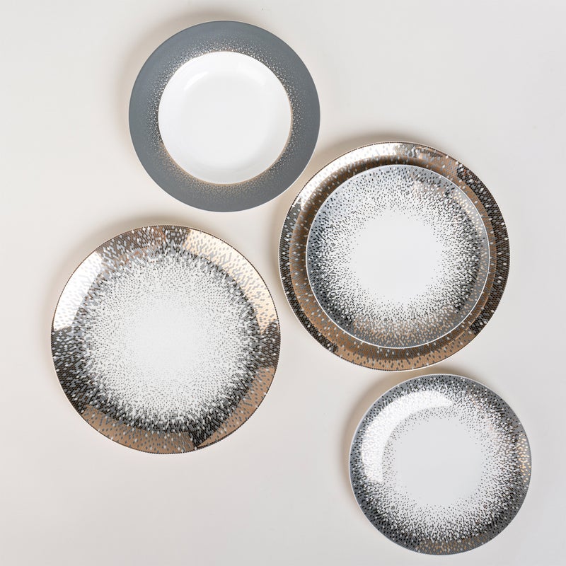 لا ميسا طقم عشاء بورسلان عالي الجودة من لا ميسا أبيض 18 قطعة - Image 1