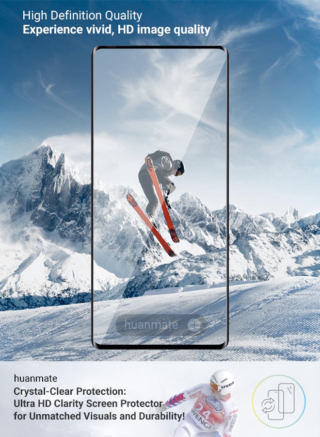 هووانميت واقي شاشة لهاتف ريل مي 14 برو بلس - زجاج مقسى ممتاز من الحافة إلى الحافة، شفافية عالية، لمسة رقيقة، مضاد للانفجار، حواف مقوسة ناعمة، سهل التركيب - Image 5