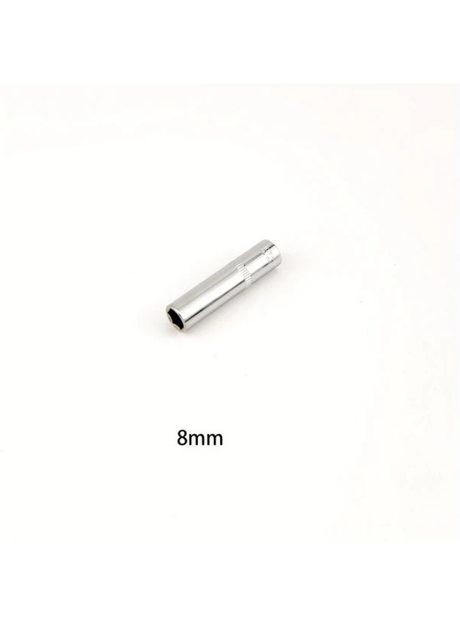 8mm Hexagonal Long Socket 1 4 Inch Drive Chrome Vanadium Steel Deep Socket Set - Image 1