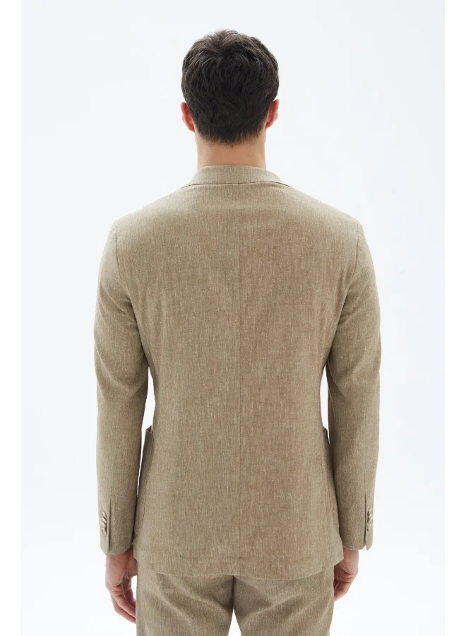 Wecre8 Beige Textured Blazer