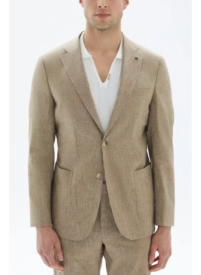 Wecre8 Beige Textured Blazer
