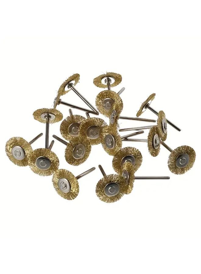 20 Pieces 25mm Silver Wire Wheel Brush Set For Dremel Rotating Tool Cleaning Polishing - Image 4