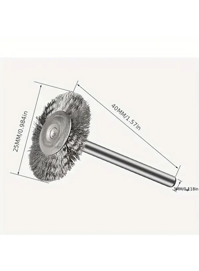 20 Pieces 25mm Silver Wire Wheel Brush Set For Dremel Rotating Tool Cleaning Polishing - Image 3