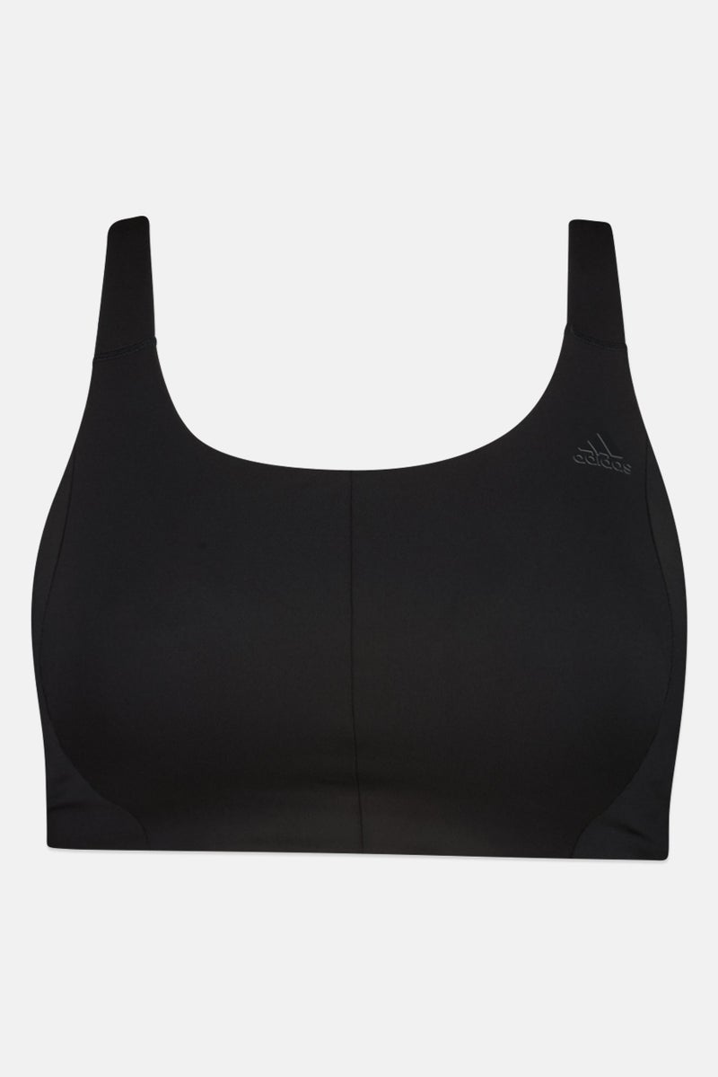 Adidas Women Plus Size Brand Logo Padded Sports Bra, Black  - Image 2